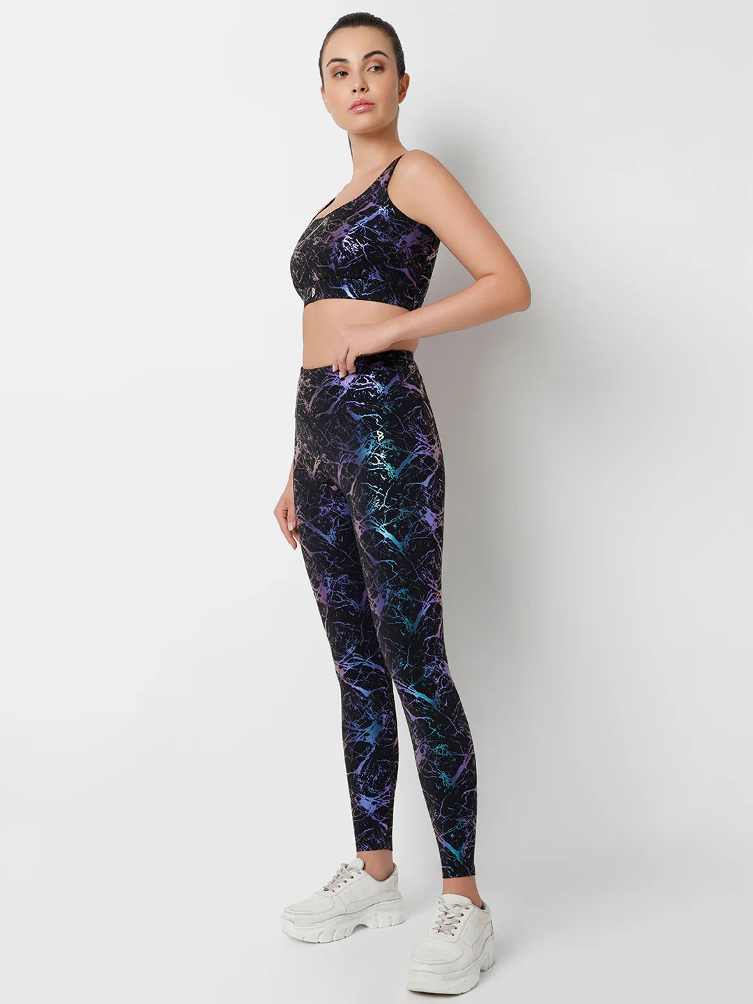 Saam Fashion Celestial Marble Metallic Leggings