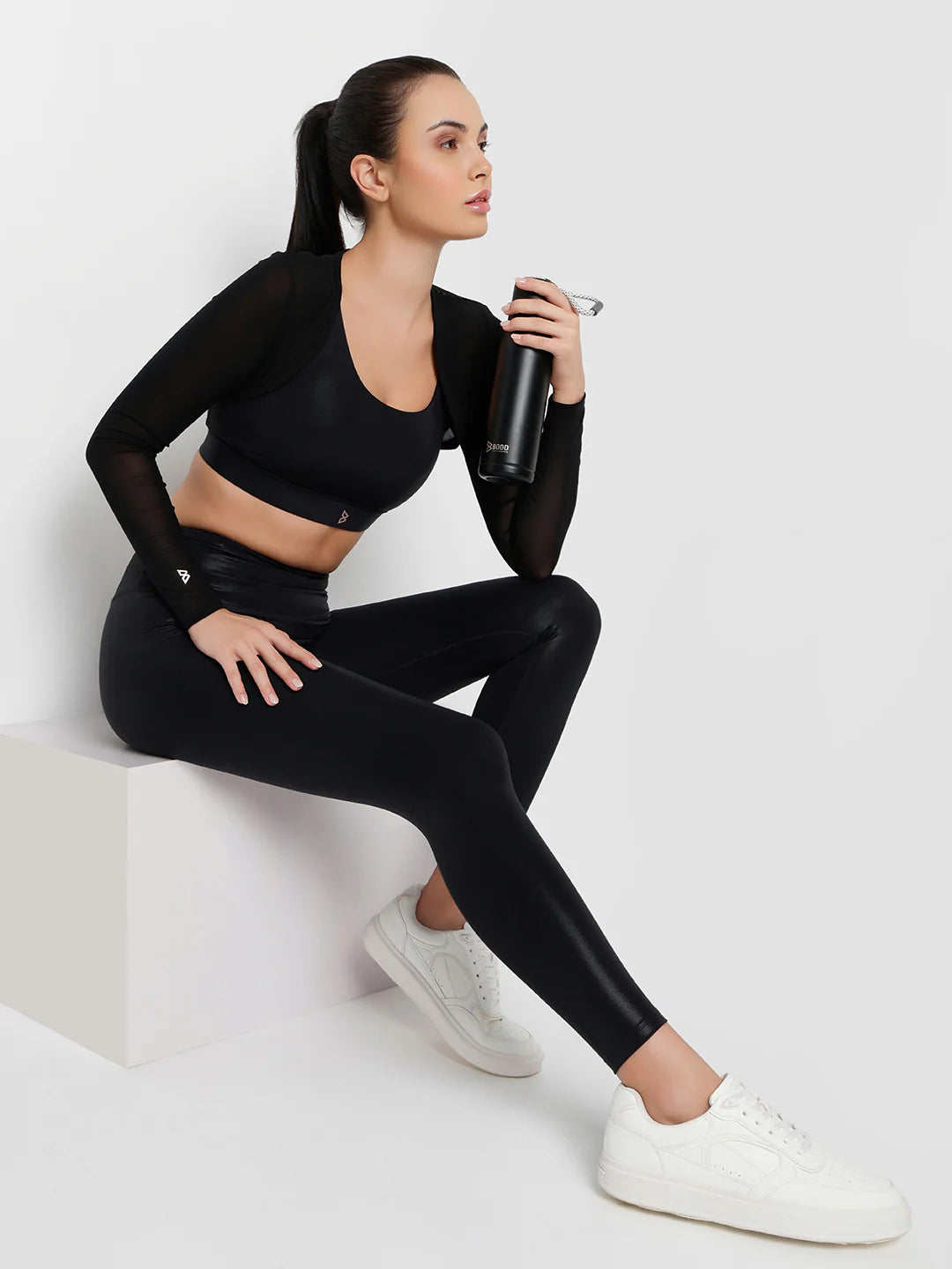 Saam Fashion Sheer Impact Black Mesh Bolero