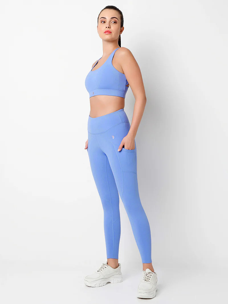 Saam Fashion No Excuses Periwinkle Blue Leggings