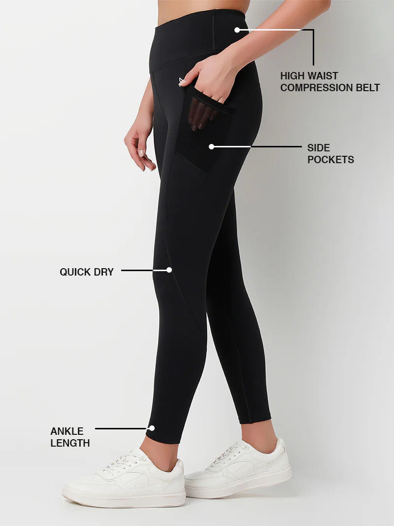 Saam Fashion Pinnacle Performance Black Leggings