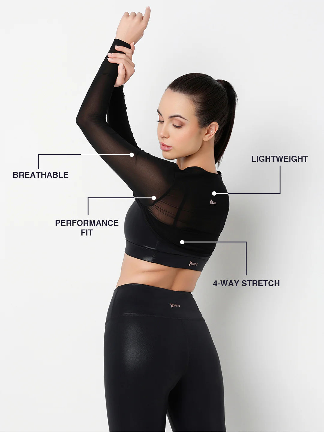 Saam Fashion Sheer Impact Black Mesh Bolero