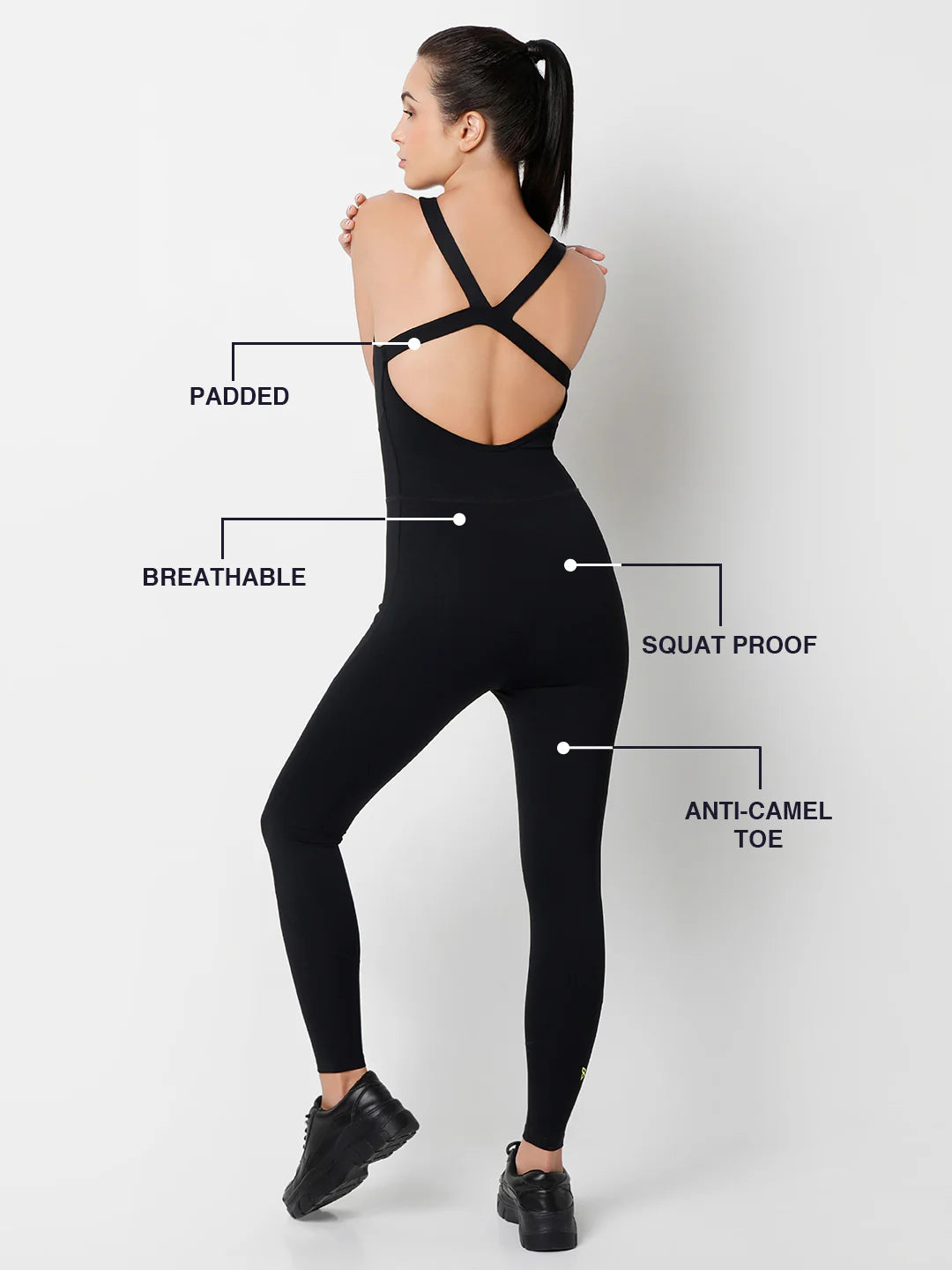 Saam Fashion ElevateForm Black Bodysuit