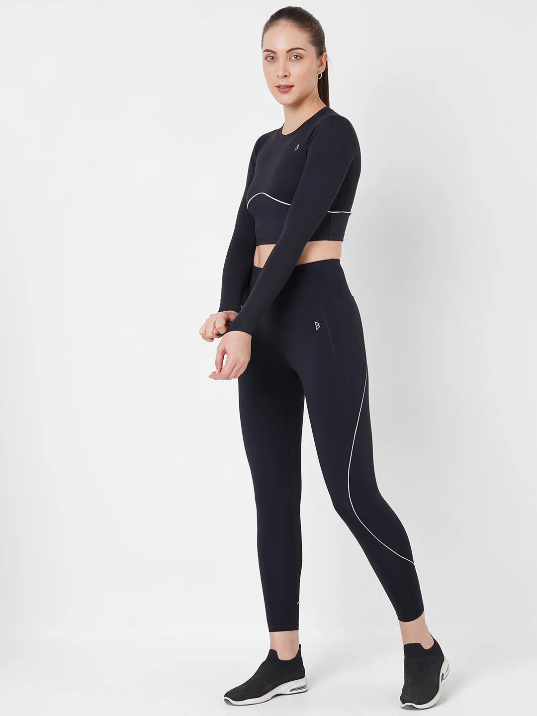 Saam Fashion Black And Mint Endurance High Waist Leggings