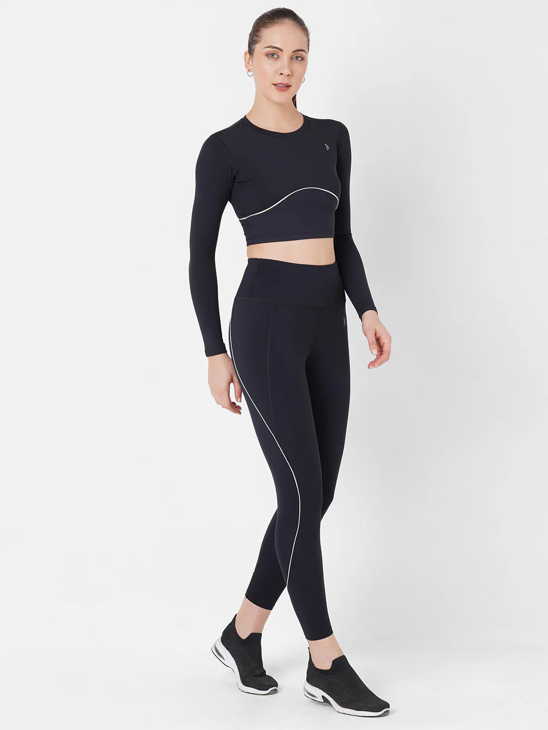 Saam Fashion Black And Mint Endurance High Waist Leggings