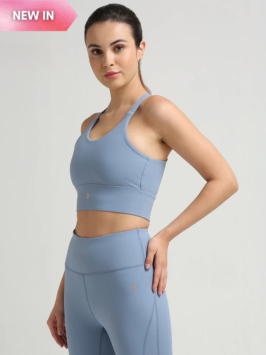 Saam Fashion Break A Sweat Stellar Blue Crop Top