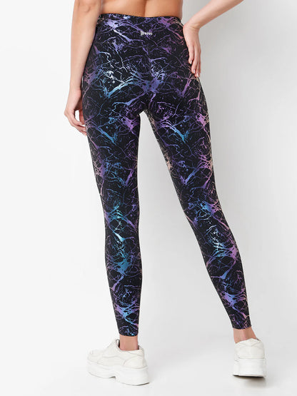 Saam Fashion Celestial Marble Metallic Leggings