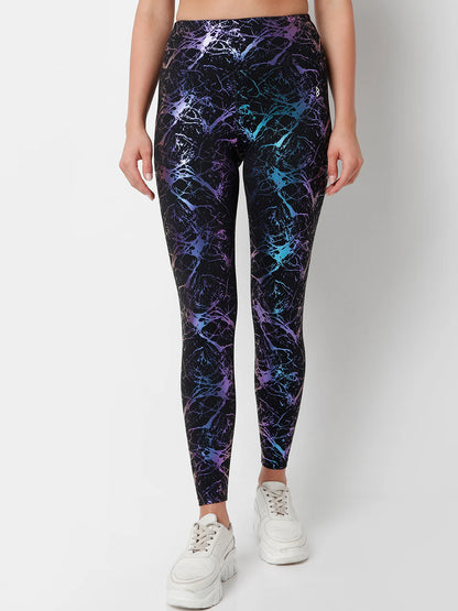 Saam Fashion Celestial Marble Metallic Leggings