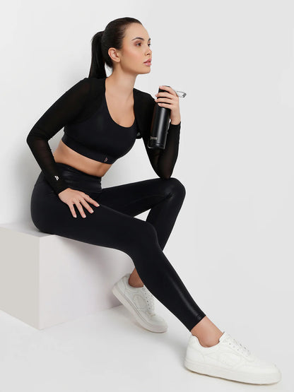 Saam Fashion Sheer Impact Black Mesh Bolero
