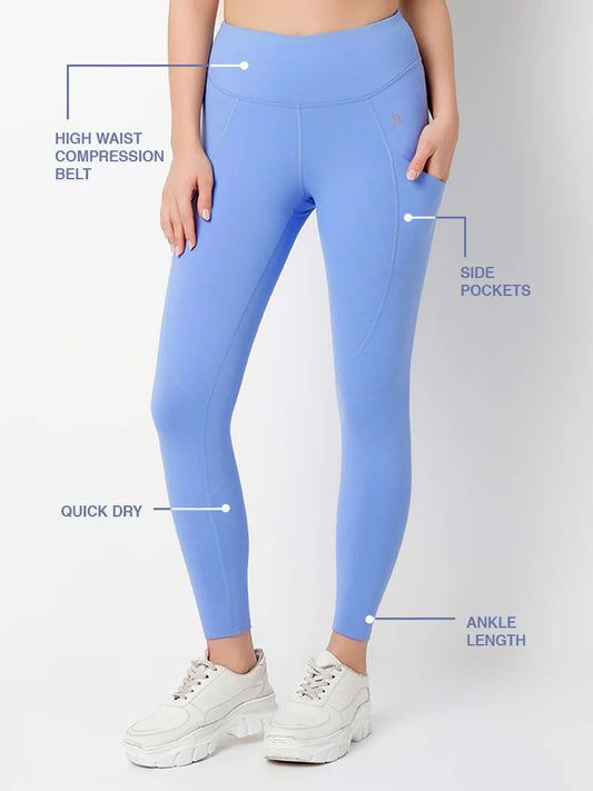 Saam Fashion No Excuses Periwinkle Blue Leggings