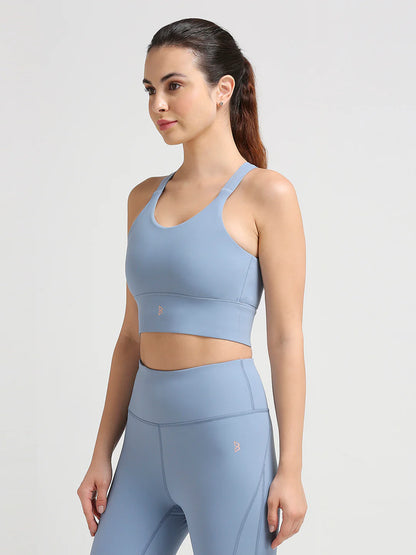 Saam Fashion Break A Sweat Stellar Blue Crop Top
