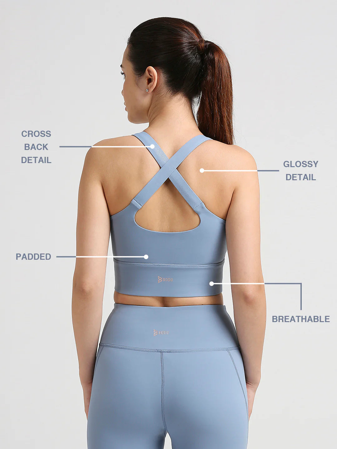 Saam Fashion Break A Sweat Stellar Blue Crop Top